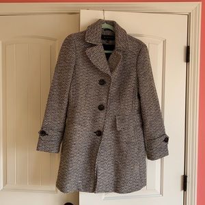 Black and White Wool Pea Coat